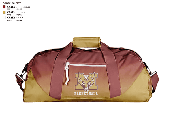 Duffle Bag, Marion High School Basketball, Women's Basketball, Teamtime, Team time, sublimation, custom sports apparel, team uniforms, spirit wear, spiritwear, sports uniforms, custom shirts, team store, custom team store, fundraiser sports, apparel fundraiser
