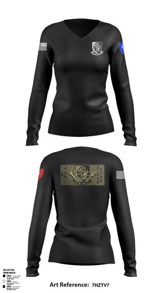 Women's Long Sleeve Vneck Shirt, 1438th CTC, National Guard, Teamtime, Team time, sublimation, custom sports apparel, team uniforms, spirit wear, spiritwear, sports uniforms, custom shirts, team store, custom team store, fundraiser sports, apparel fundraiser