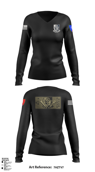 1438th CTC 15112391 Women's Long Sleeve V-neck Shirt - 3