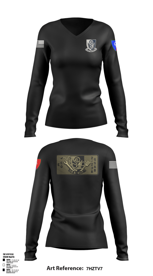 Women's Long Sleeve Vneck Shirt, 1438th CTC, National Guard, Teamtime, Team time, sublimation, custom sports apparel, team uniforms, spirit wear, spiritwear, sports uniforms, custom shirts, team store, custom team store, fundraiser sports, apparel fundraiser