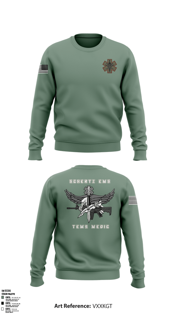 Crew Neck Sweatshirt, Schertz SWAT, Fire Department, Teamtime, Team time, sublimation, custom sports apparel, team uniforms, spirit wear, spiritwear, sports uniforms, custom shirts, team store, custom team store, fundraiser sports, apparel fundraiser