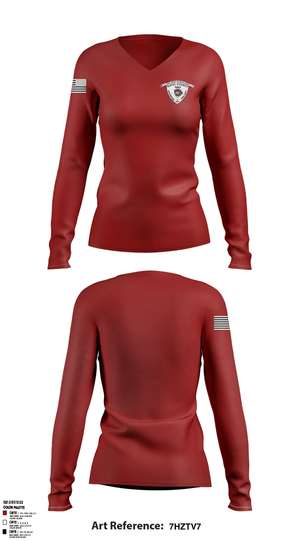 Women's Long Sleeve Vneck Shirt, , Fire Department, Teamtime, Team time, sublimation, custom sports apparel, team uniforms, spirit wear, spiritwear, sports uniforms, custom shirts, team store, custom team store, fundraiser sports, apparel fundraiser