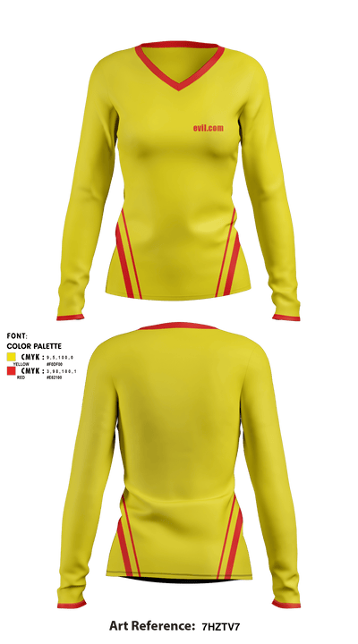 evil.com 26369469 Women's Long Sleeve V-neck Shirt - 1