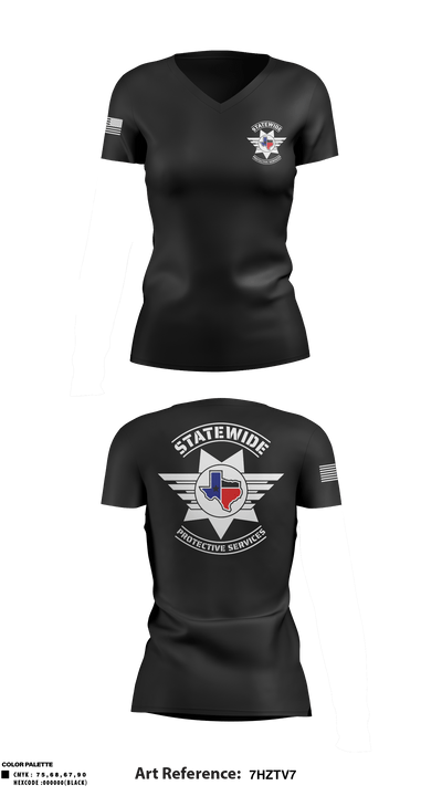 Statewide Protective Services 12538999 Women's Short Sleeve V-neck Shirt - 1