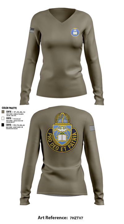 Chaplain Corps 559157 Women's Long Sleeve V-neck Shirt - 1