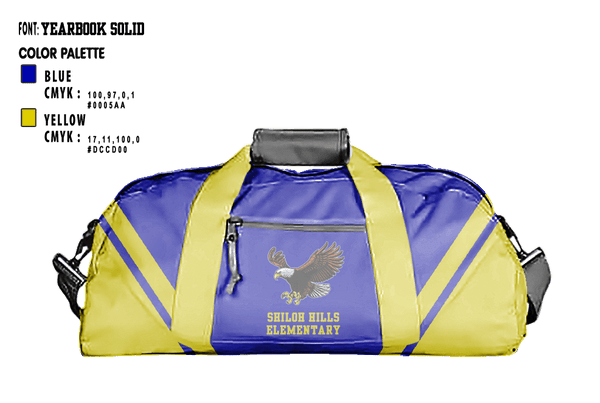 Duffle Bag, Shiloh Hills Elementary, Spirit Store, Teamtime, Team time, sublimation, custom sports apparel, team uniforms, spirit wear, spiritwear, sports uniforms, custom shirts, team store, custom team store, fundraiser sports, apparel fundraiser
