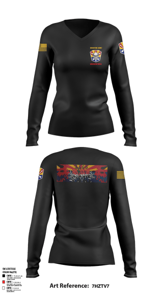 Women's Long Sleeve Vneck Shirt, 3666th SMC, Army, Teamtime, Team time, sublimation, custom sports apparel, team uniforms, spirit wear, spiritwear, sports uniforms, custom shirts, team store, custom team store, fundraiser sports, apparel fundraiser