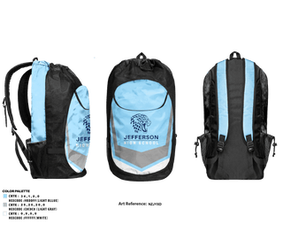 Gear Bag, Thomas Jefferson High School Lacrosse, Women's Lacrosse, Teamtime, Team time, sublimation, custom sports apparel, team uniforms, spirit wear, spiritwear, sports uniforms, custom shirts, team store, custom team store, fundraiser sports, apparel fundraiser