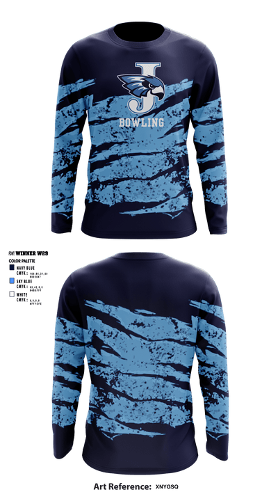 Jefferson Senior High School Bowling 7186554 Long Sleeve Performance Shirt - 2