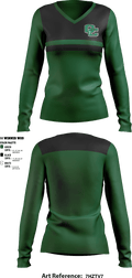Owensboro Catholic High School Cheer 65490031 Women's Long Sleeve V-neck Shirt - 1
