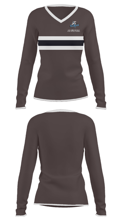 Long Prairie-Grey Eagle High School Football 55876692 Women's Long Sleeve V-neck Shirt - 17