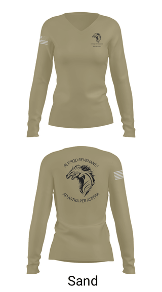 Women's Long Sleeve Vneck Shirt, , Army, Teamtime, Team time, sublimation, custom sports apparel, team uniforms, spirit wear, spiritwear, sports uniforms, custom shirts, team store, custom team store, fundraiser sports, apparel fundraiser