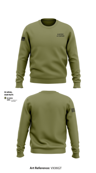 Crew Neck Sweatshirt, B BTRY 4-133FAR, Army, Teamtime, Team time, sublimation, custom sports apparel, team uniforms, spirit wear, spiritwear, sports uniforms, custom shirts, team store, custom team store, fundraiser sports, apparel fundraiser