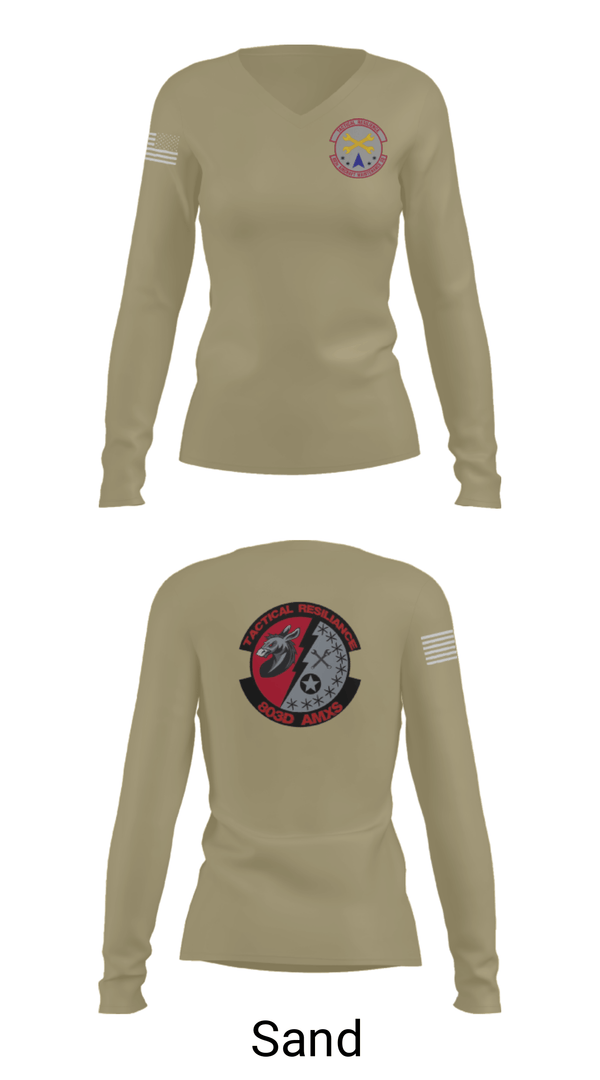 Women's Long Sleeve Vneck Shirt, , Air Force, Teamtime, Team time, sublimation, custom sports apparel, team uniforms, spirit wear, spiritwear, sports uniforms, custom shirts, team store, custom team store, fundraiser sports, apparel fundraiser