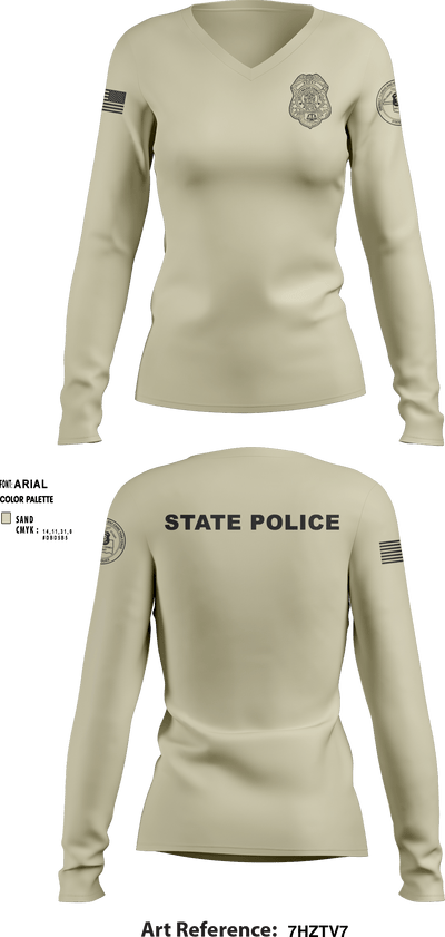District 13 TF 92193766 Women's Long Sleeve V-neck Shirt - 11