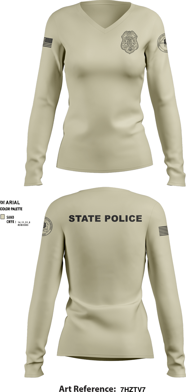 Women's Long Sleeve Vneck Shirt, , Police, Teamtime, Team time, sublimation, custom sports apparel, team uniforms, spirit wear, spiritwear, sports uniforms, custom shirts, team store, custom team store, fundraiser sports, apparel fundraiser