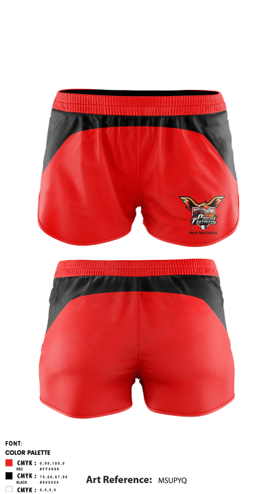 North Side High School Softball 21306920 Women's Shorts - 2