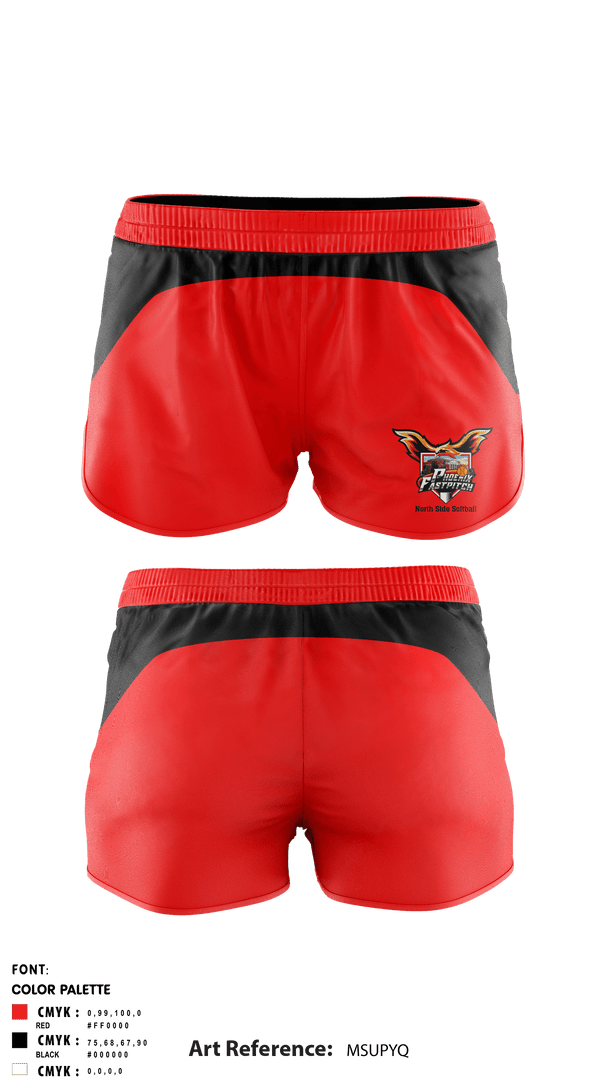 Women's Shorts, North Side High School Softball, Softball, Teamtime, Team time, sublimation, custom sports apparel, team uniforms, spirit wear, spiritwear, sports uniforms, custom shirts, team store, custom team store, fundraiser sports, apparel fundraiser