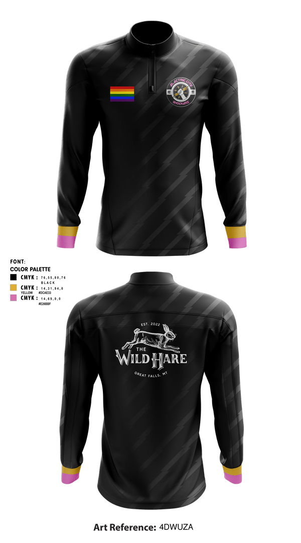 Quarter Zip Jacket, Electric city shockerz, Rugby, Teamtime, Team time, sublimation, custom sports apparel, team uniforms, spirit wear, spiritwear, sports uniforms, custom shirts, team store, custom team store, fundraiser sports, apparel fundraiser