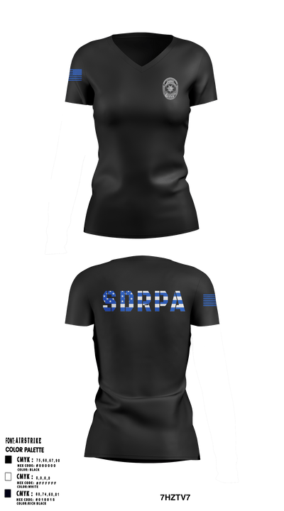SDRPA 74726956 Women's Short Sleeve V-neck Shirt - 1