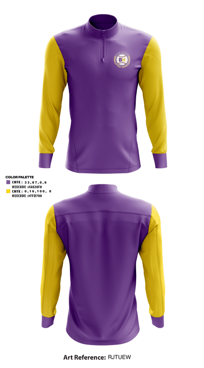Bret Harte Little League 19463290 Quarter Zip Jacket - 1