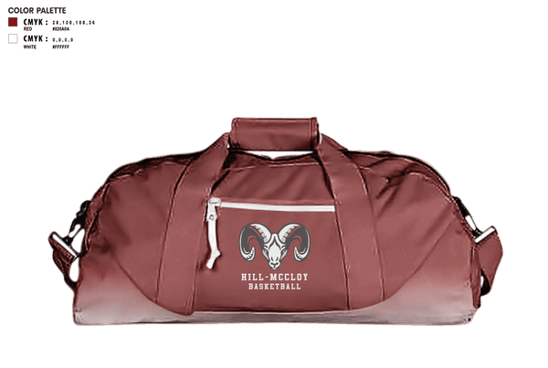Duffle Bag, Hill-McCloy High School Basketball, Men's Basketball, Teamtime, Team time, sublimation, custom sports apparel, team uniforms, spirit wear, spiritwear, sports uniforms, custom shirts, team store, custom team store, fundraiser sports, apparel fundraiser