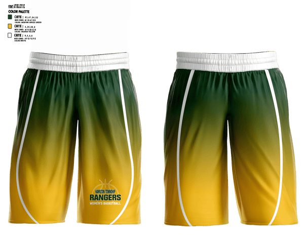 Womens Basketball Shorts, Hamilton Middle School Basketball, Women's Basketball, Teamtime, Team time, sublimation, custom sports apparel, team uniforms, spirit wear, spiritwear, sports uniforms, custom shirts, team store, custom team store, fundraiser sports, apparel fundraiser