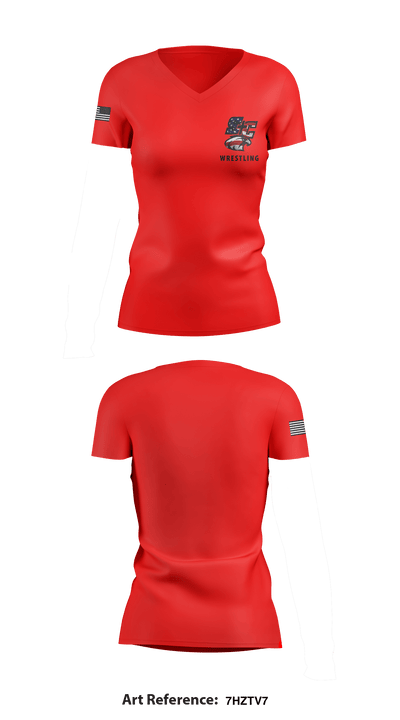 Santiam Christian School Wrestling 60304138 Women's Short Sleeve V-neck Shirt - 10