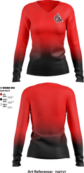 Fairview High School Golf 26620869 Women's Long Sleeve V-neck Shirt - 1