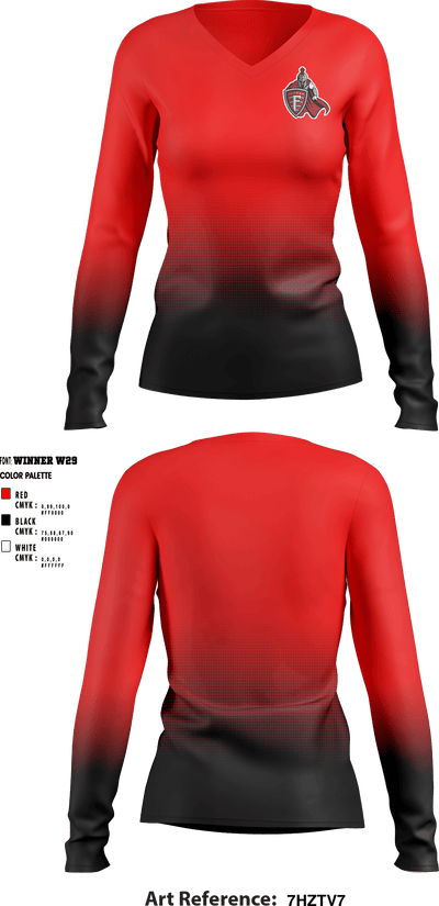 Fairview High School Golf 26620869 Women's Long Sleeve V-neck Shirt - 1