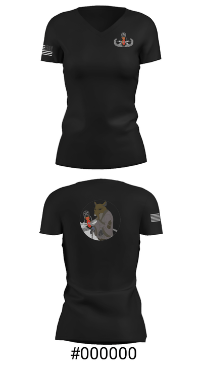 764th EOD 38485601 Women's Short Sleeve V-neck Shirt - 18