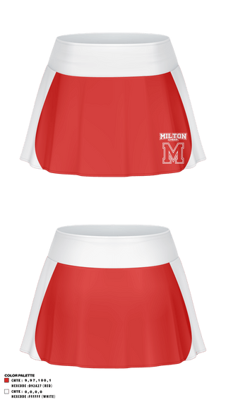 Skort, Milton High School Cheer, Cheer, Teamtime, Team time, sublimation, custom sports apparel, team uniforms, spirit wear, spiritwear, sports uniforms, custom shirts, team store, custom team store, fundraiser sports, apparel fundraiser