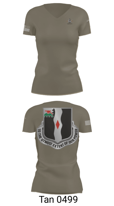 3rd Battalion 60th infantry Regiment River Raiders 94205182 Women's Short Sleeve V-neck Shirt - 36
