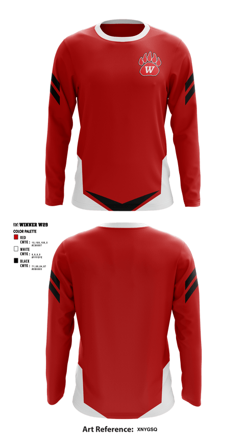 Long Sleeve Performance Shirt, Wadsworth High School Gymnastics, Spirit Store, Teamtime, Team time, sublimation, custom sports apparel, team uniforms, spirit wear, spiritwear, sports uniforms, custom shirts, team store, custom team store, fundraiser sports, apparel fundraiser
