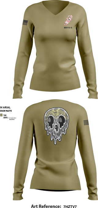 Women's Long Sleeve Vneck Shirt, , Marines, Teamtime, Team time, sublimation, custom sports apparel, team uniforms, spirit wear, spiritwear, sports uniforms, custom shirts, team store, custom team store, fundraiser sports, apparel fundraiser