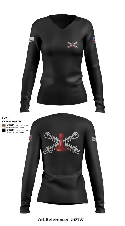 DET 1 HHB 1-258 FA 53026812 Women's Long Sleeve V-neck Shirt - 6