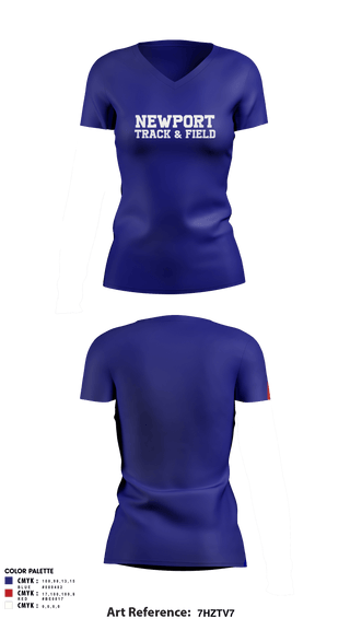 Women's Short Sleeve Vneck Shirt, Newport High School Track & Field, Track & Field, Teamtime, Team time, sublimation, custom sports apparel, team uniforms, spirit wear, spiritwear, sports uniforms, custom shirts, team store, custom team store, fundraiser sports, apparel fundraiser