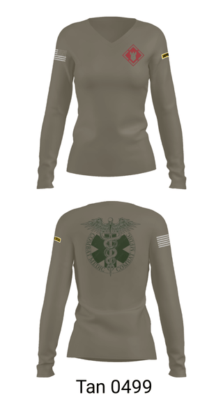 Women's Long Sleeve Vneck Shirt, , Army, Teamtime, Team time, sublimation, custom sports apparel, team uniforms, spirit wear, spiritwear, sports uniforms, custom shirts, team store, custom team store, fundraiser sports, apparel fundraiser