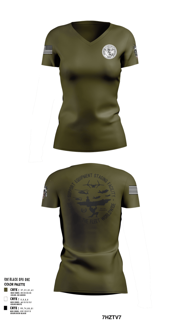 Women's Short Sleeve Vneck Shirt, SE Staging Facility, Navy, Teamtime, Team time, sublimation, custom sports apparel, team uniforms, spirit wear, spiritwear, sports uniforms, custom shirts, team store, custom team store, fundraiser sports, apparel fundraiser