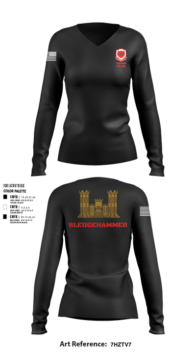 302nd EN CO 64266225 Women's Long Sleeve V-neck Shirt - 2