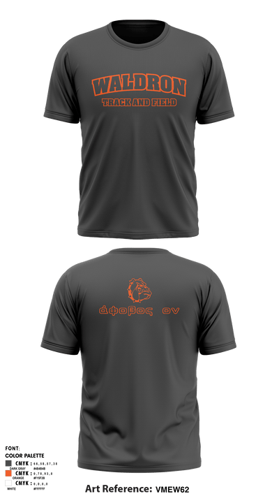 Waldron High School Track 38428946 Short Sleeve Performance Shirt - 6