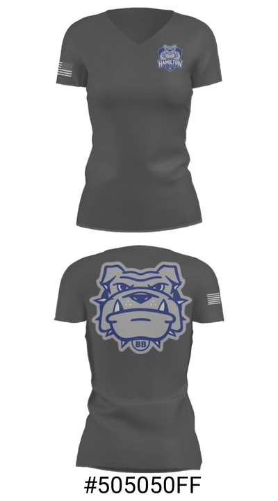 Hamilton High School Soccer 75906986 Women's Short Sleeve V-neck Shirt - 16