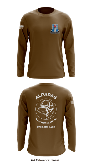 Long Sleeve Performance Shirt, Alpha Company 205th MI BN, Army, Teamtime, Team time, sublimation, custom sports apparel, team uniforms, spirit wear, spiritwear, sports uniforms, custom shirts, team store, custom team store, fundraiser sports, apparel fundraiser