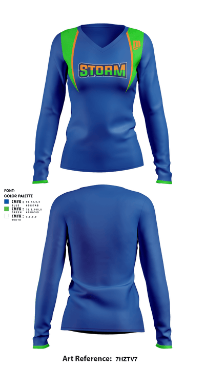Storm Track & Field 46141065 Women's Long Sleeve V-neck Shirt - 3