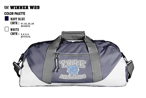 Duffle Bag, York High School Volleyball, Men's Volleyball, Teamtime, Team time, sublimation, custom sports apparel, team uniforms, spirit wear, spiritwear, sports uniforms, custom shirts, team store, custom team store, fundraiser sports, apparel fundraiser