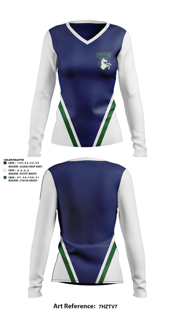 Women's Long Sleeve Vneck Shirt, Henry Steubing Elementary, Spirit Store, Teamtime, Team time, sublimation, custom sports apparel, team uniforms, spirit wear, spiritwear, sports uniforms, custom shirts, team store, custom team store, fundraiser sports, apparel fundraiser