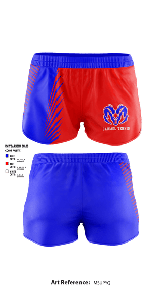 Women's Shorts, Carmel High School Tennis, Tennis, Teamtime, Team time, sublimation, custom sports apparel, team uniforms, spirit wear, spiritwear, sports uniforms, custom shirts, team store, custom team store, fundraiser sports, apparel fundraiser