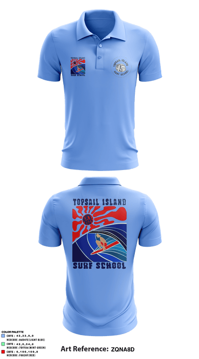 Topsail Island Surf School 81883035 Short Sleeve Performance Polo - 3