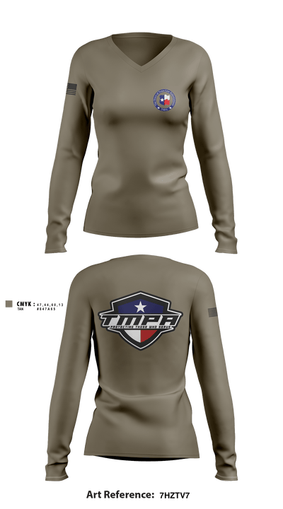 Texas Municipal Police Association 6518461 Women's Long Sleeve V-neck Shirt - 3