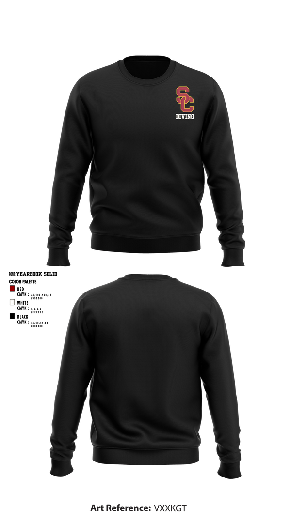 Crew Neck Sweatshirt, University Of Southern California Diving, Spirit Store, Teamtime, Team time, sublimation, custom sports apparel, team uniforms, spirit wear, spiritwear, sports uniforms, custom shirts, team store, custom team store, fundraiser sports, apparel fundraiser